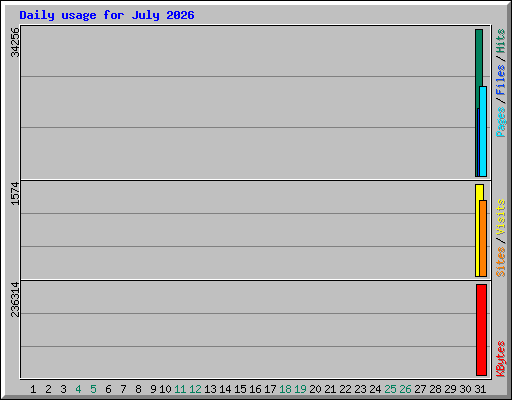 Daily usage for July 2026